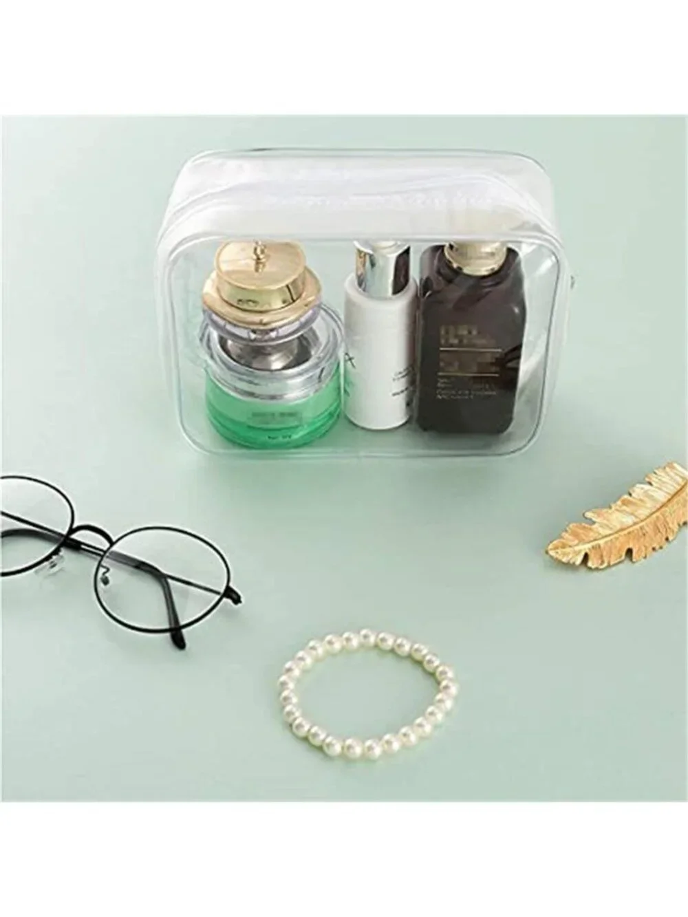 Clear Toiletry Bags 5 Pack Travel Cosmetic Makeup Organizer Zipper Pouches TSA